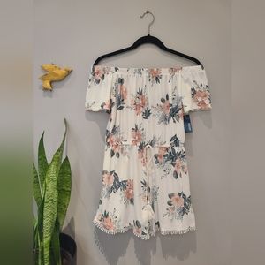 Off The Shoulder Floral Romper